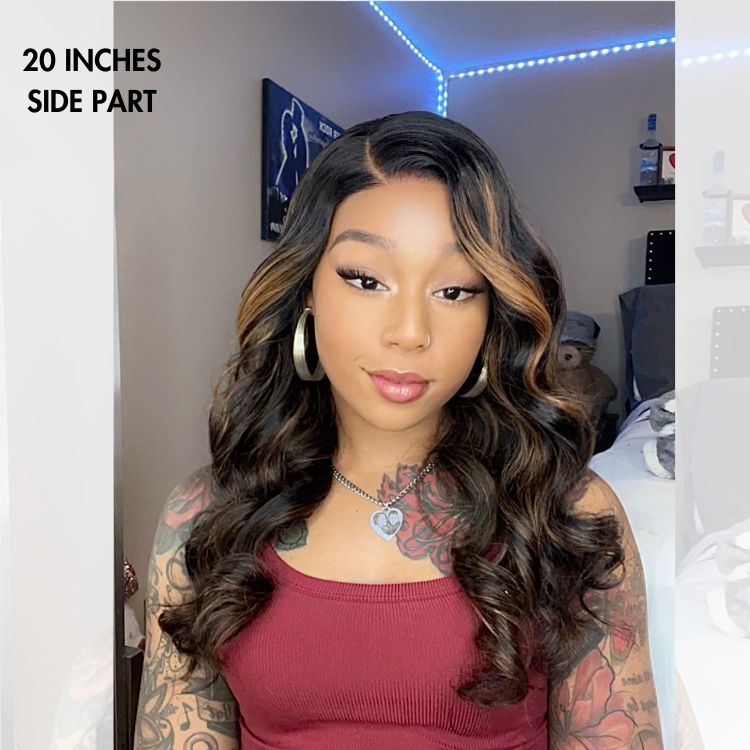 Super Natural Hairline Blonde Mix Black Loose Wave Glueless 5x5 Closure HD Lace Wig