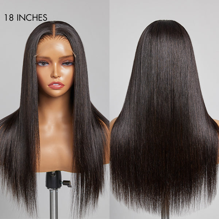 180% Density Ion Perm Straight Glueless 5x5 Closure HD Lace Wig