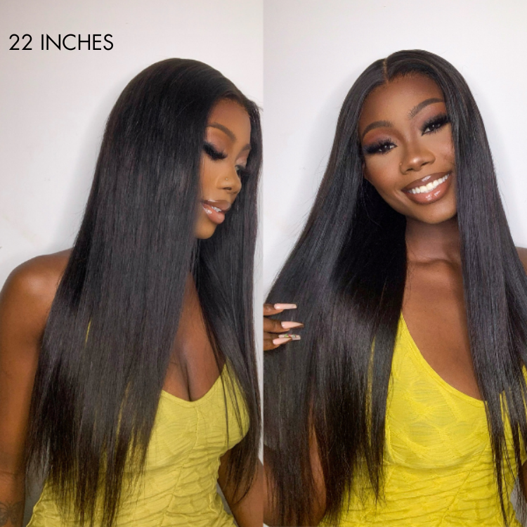180% Density Ion Perm Straight Glueless 5x5 Closure HD Lace Wig