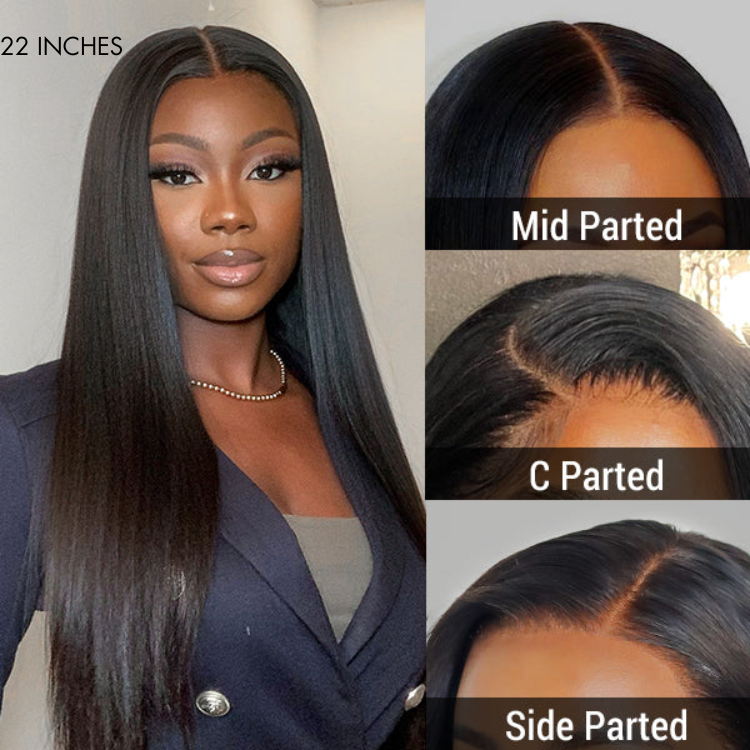 180% Density Ion Perm Straight Glueless 5x5 Closure HD Lace Wig