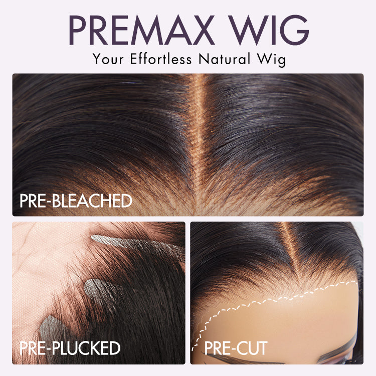 Weekly Special | PreMax Wigs | Super Natural Hairline Natural Black Silky Blunt Cut Glueless 13x4 Frontal Lace Human Hair Short Bob Wig