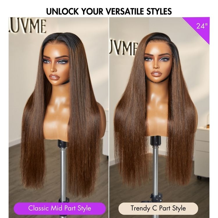 PartingMax Glueless Wig Silky Straight 7x6 Closure HD Lace Pre Plucked & Bleached Breathable Cap