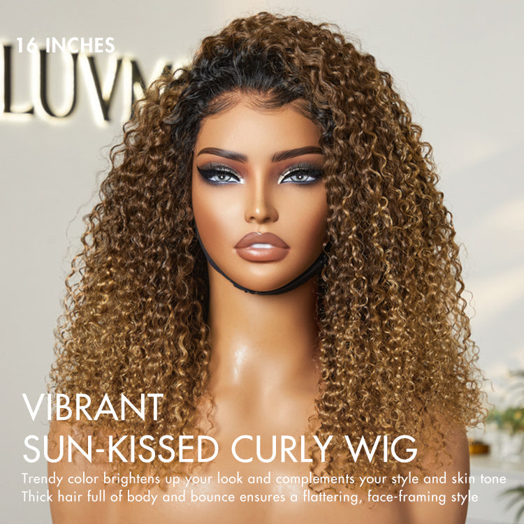 1 SEC INSTALL WIG | Sun-kissed Ombre Blonde Kinky Curly Glueless 5x5 Clouse Pre-Cut Lace Wig