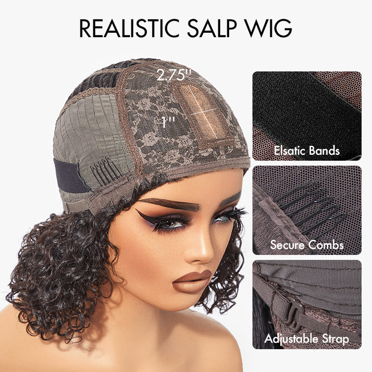 Beginner Friendly Breathable Cap Yaki Blunt Cut Minimalist Lace Brown Bob Wig with Bangs