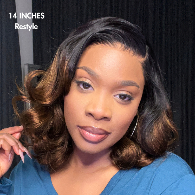 Ombre Brown Loose Body Wave Glueless 5x5 Closure Lace Wig Pre-Cut Lace