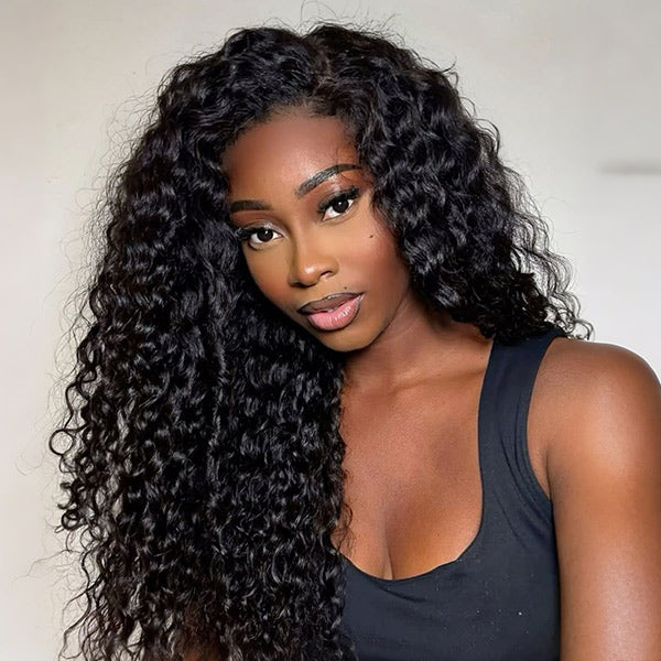 Burmese Curly Glueless Wigs Elastic Drawstring Snug Fit Wear Go Wigs With Finger Coils Ends
