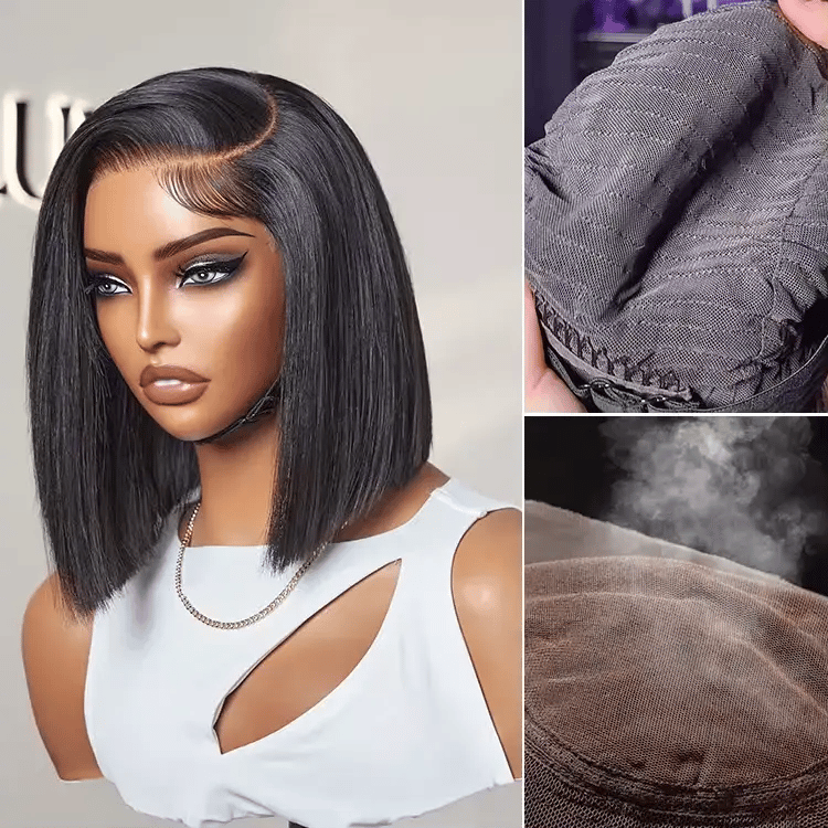 Silky Blunt Cut Bob Snugfit Glueless Minimalist HD Lace Short Wig Pre-Cut Lace