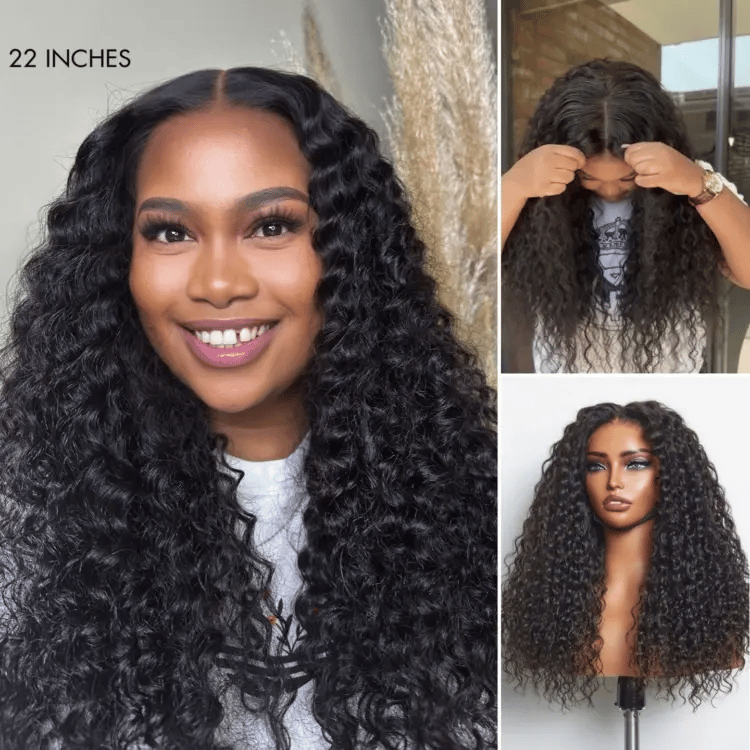 Effortless Water Wave Snugfit Glueless 5x5 Closure Pre-Cut Lace Curly Wig