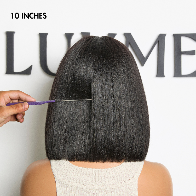 Weekly Special | Put On and Go Brown Highlight / Natural Black Layered Cut Yaki Straight Minimalist Lace Bob Wig with Bangs
