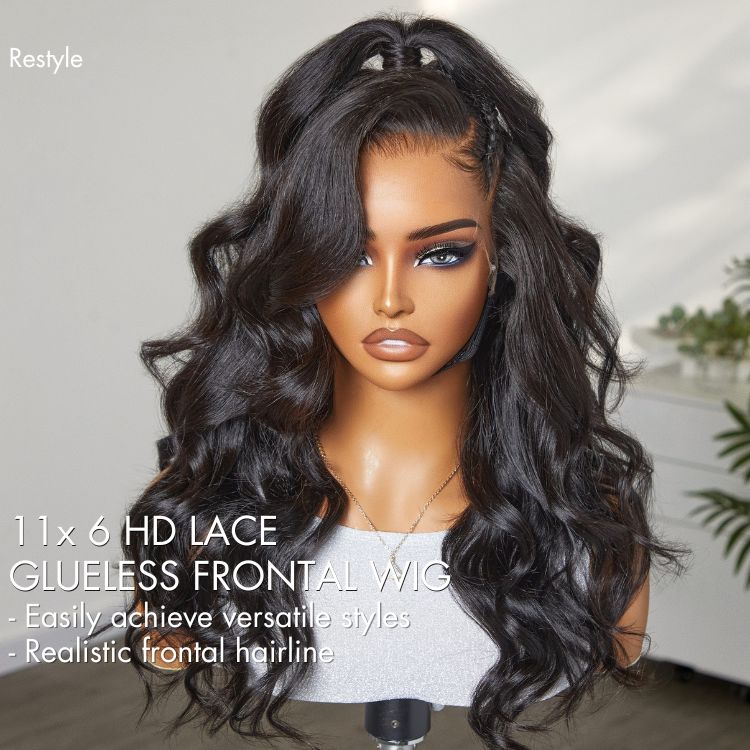 Deep Parting Loose Body Wave Human Hair Wig 11x6 Frontal HD Lace Glueless Wig