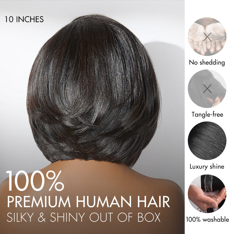 Chic & Natural Layered Bob Wig Pre-Cut Minimalist HD Lace Glueless Wig