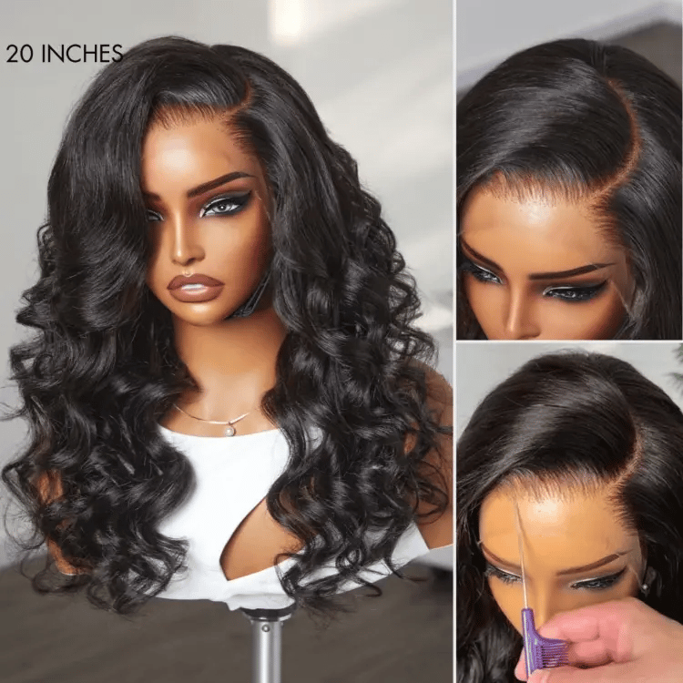 Deep Parting Loose Body Wave Human Hair Wig 11x6 Frontal HD Lace Glueless Wig
