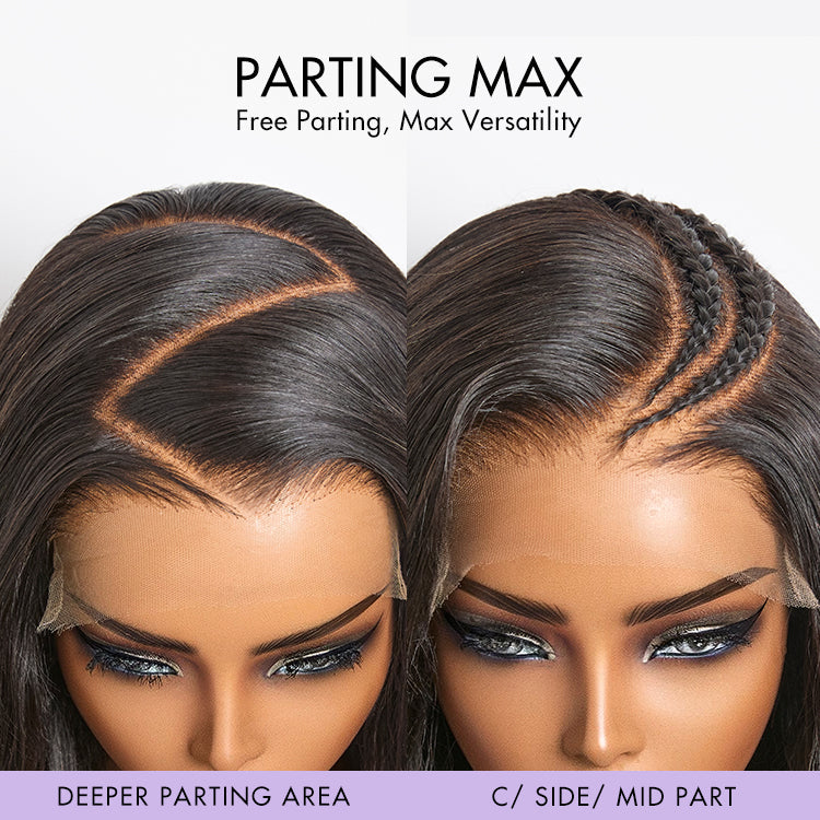 PartingMax Glueless Wig Silky Straight 7x6 Closure HD Lace Pre Plucked & Bleached Breathable Cap