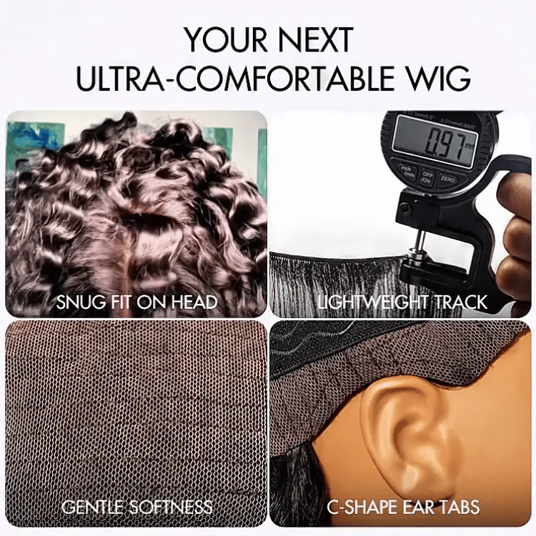 Effortless Water Wave Snugfit Glueless 5x5 Closure Pre-Cut Lace Curly Wig