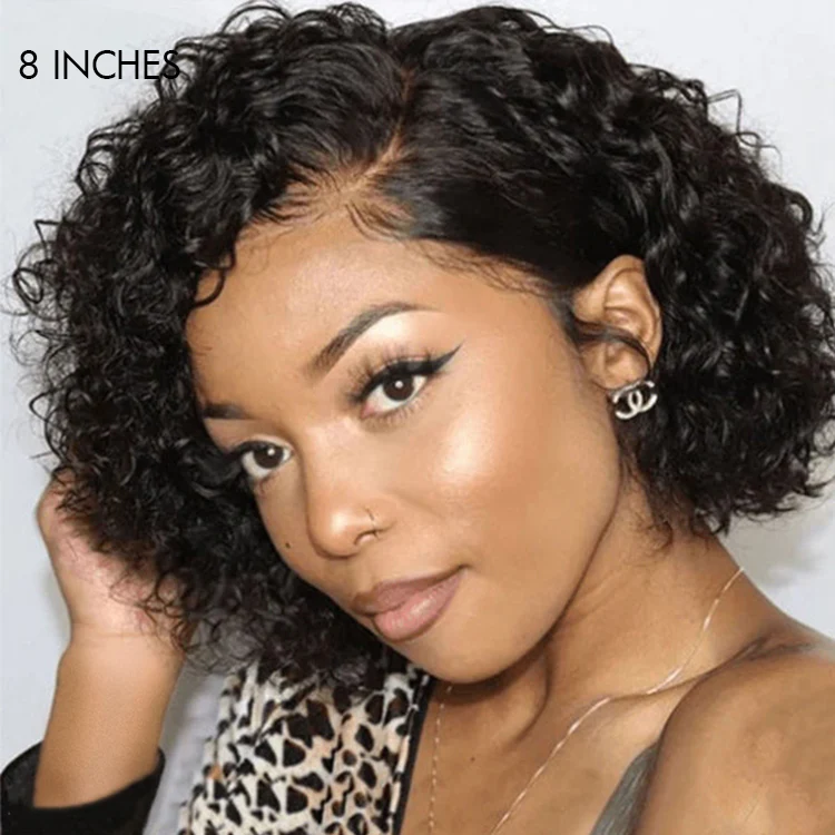 2 For $159.9 | 8 Inches Curly Minimalist Pre Cut HD Lace Wig + 10 Inches Yaki Straight Minimalist Lace Bob Wig