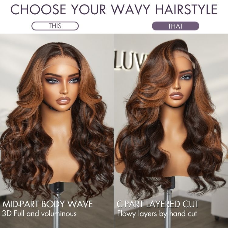 Elegant Copper Ombre Highlights Loose Body Wave Glueless 5x5 Closure Wig Breathable Cap