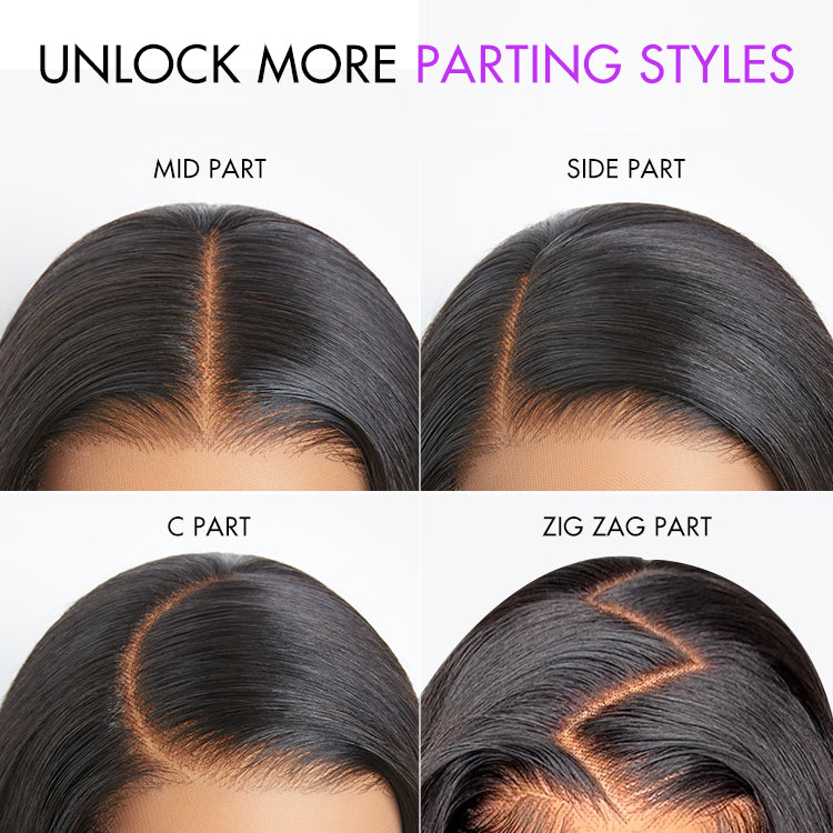 Gorgeous Natural Black Loose Wave 5x5 Closure Lace Glueless Short Wig 100% Human Hair