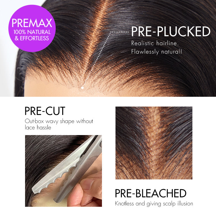 Gorgeous Natural Black Loose Wave 5x5 Closure Lace Glueless Short Wig 100% Human Hair
