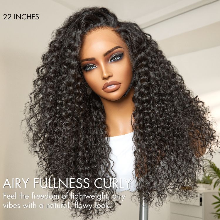 Deep Parting Water Wave Human Hair Wig Glueless 11x6 Frontal HD Lace Curly Wig
