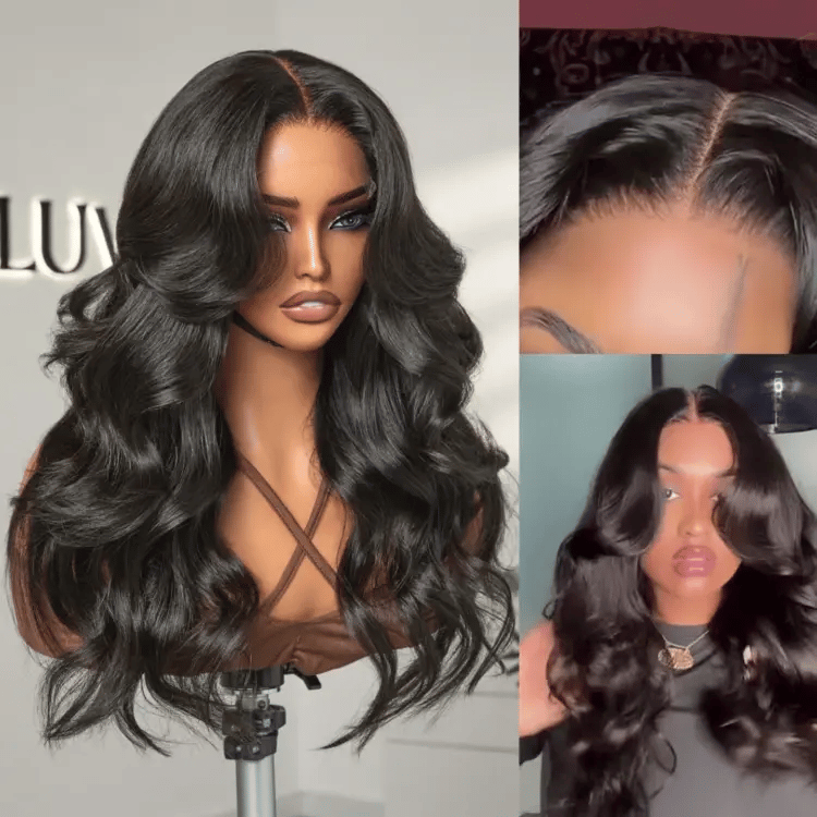 Trendy Layered Cut Loose Body Wave 5x5 Closure HD Lace Glueless Mid Part Long Wig