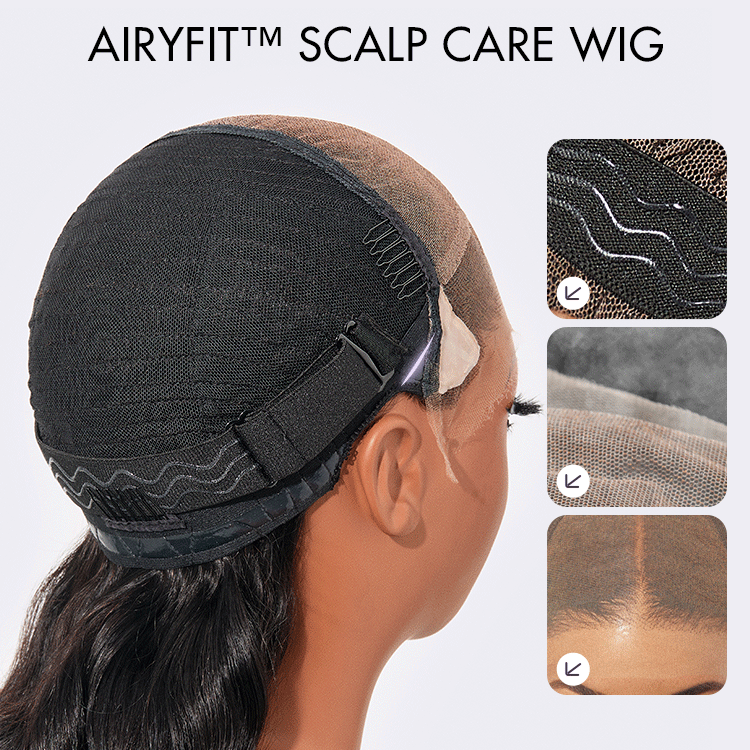 Deep Parting Water Wave Human Hair Wig Glueless 11x6 Frontal HD Lace Curly Wig