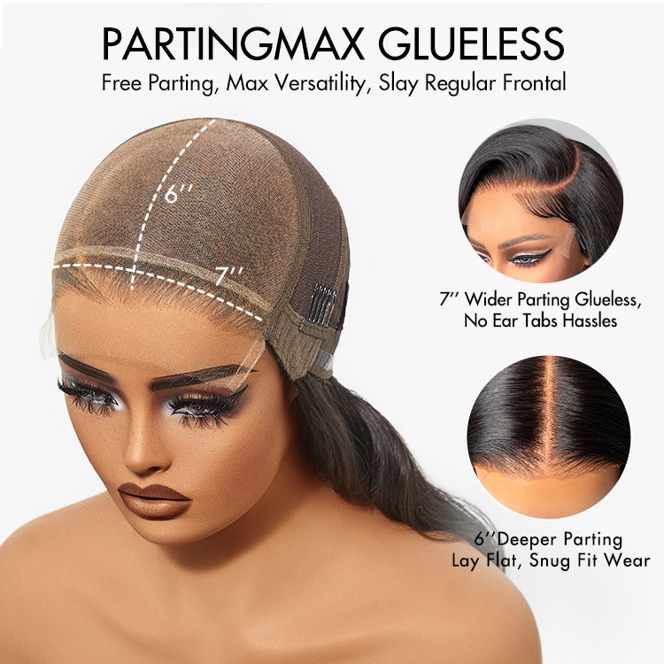 PartingMax Glueless Wig Silky Straight 7x6 Closure HD Lace Pre Plucked & Bleached Breathable Cap