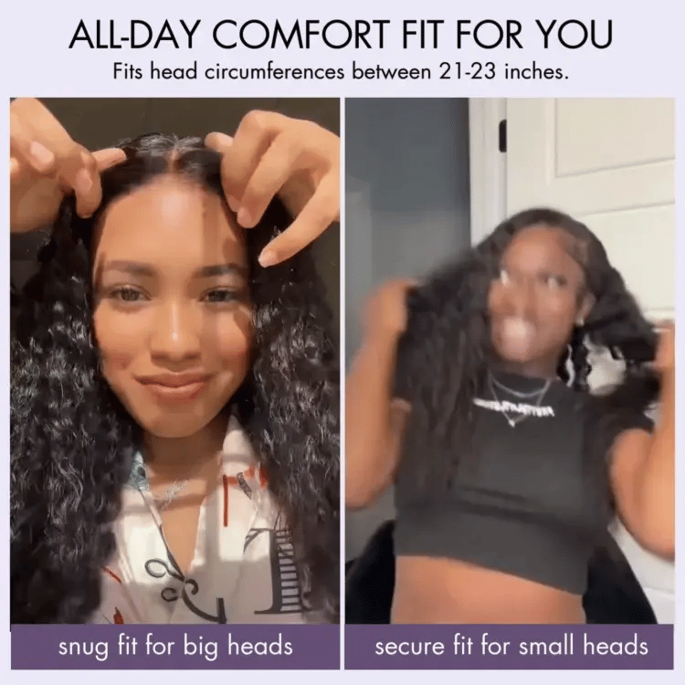 Effortless Water Wave Snugfit Glueless 5x5 Closure Pre-Cut Lace Curly Wig