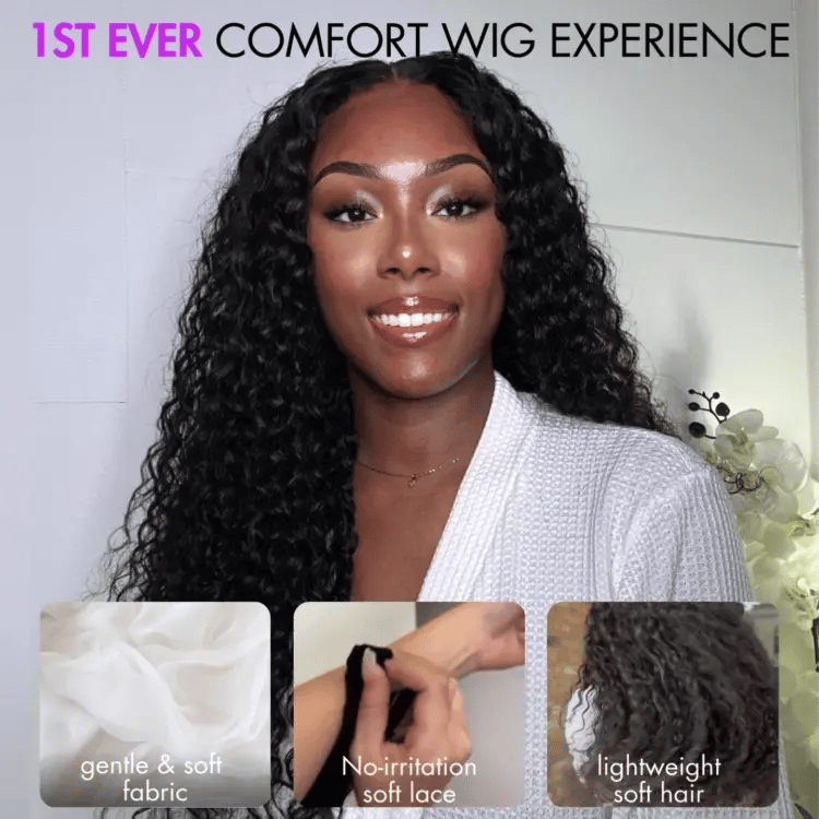 Effortless Water Wave Snugfit Glueless 5x5 Closure Pre-Cut Lace Curly Wig