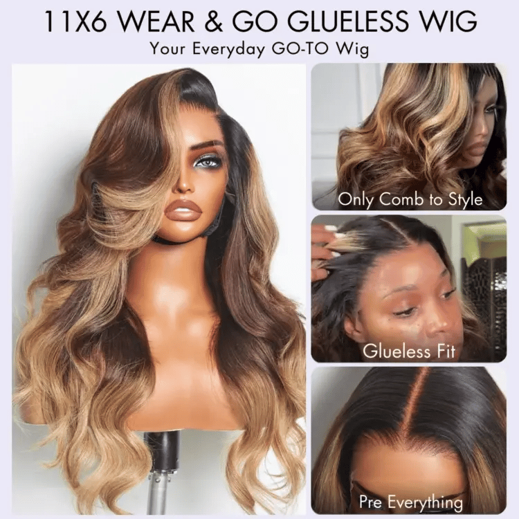 Deep Parting Loose Body Wave Human Hair Wig 11x6 Frontal HD Lace Glueless Wig