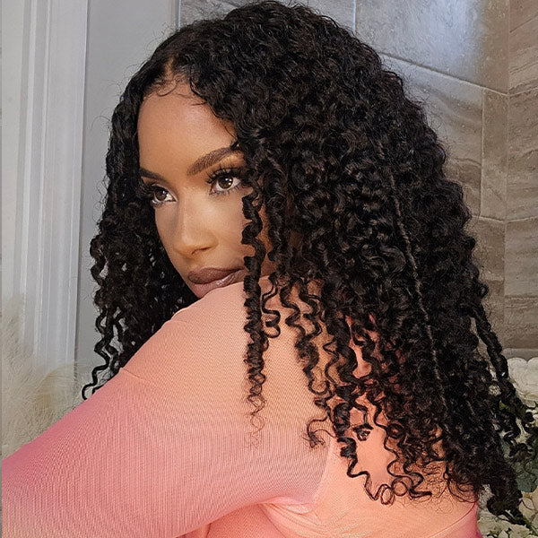 Burmese Curly Invisi-Drawstring Pre-Cut Lace 360 Glueless Wig With Bleached Knots Snug Fit Wear Go Wig
