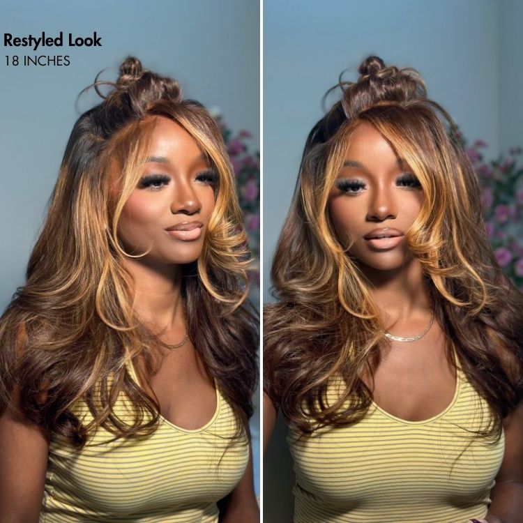 180% Density Honey Golden Blonde Loose Body Wave 7x6 Closure HD Lace Human Hair Wig Pre-Cut Lace
