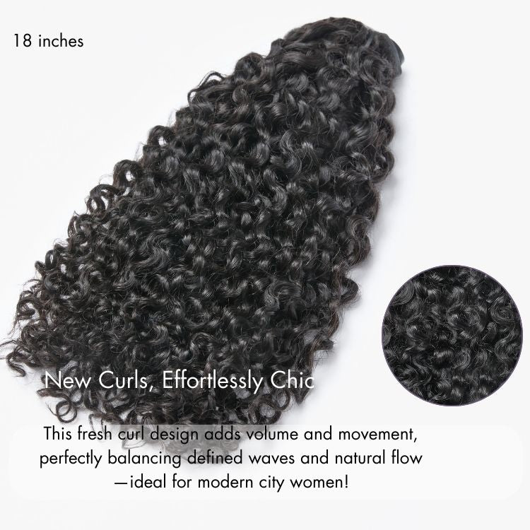 Messy Burmese Curly Seamless Clip in Extensions Human Hair