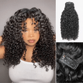 Messy Burmese Curly Seamless Clip in Extensions Human Hair