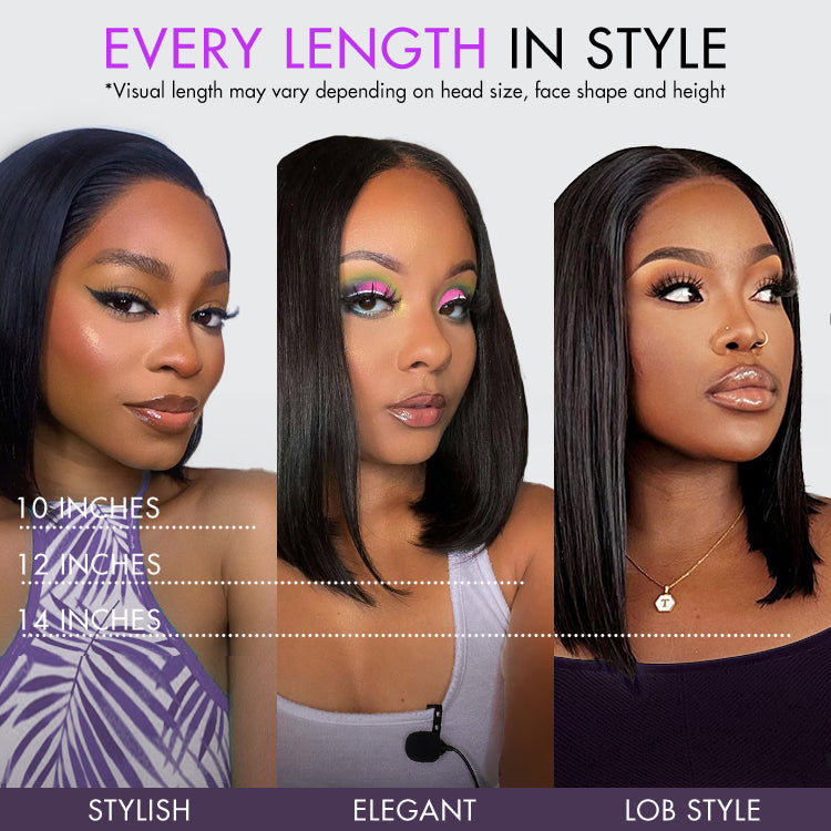 Silky Blunt Cut Bob Snugfit Glueless Minimalist HD Lace Short Wig Pre-Cut Lace