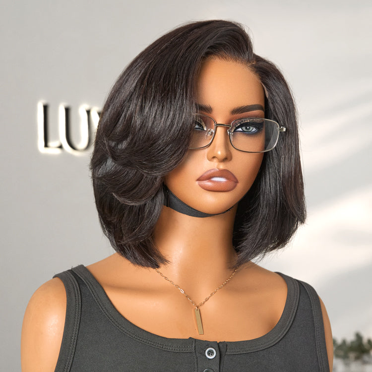 Chic & Natural Layered Bob Wig Pre-Cut Minimalist HD Lace Glueless Wig