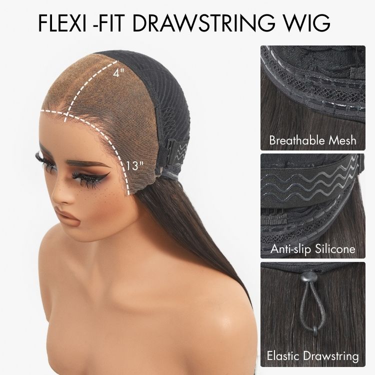 PreMax 180% / 250% Density Water Wave Glueless Flexi-Fit Drawstring 13x4 Frontal Lace Fluffy Curly Wig Pre-Cut Lace