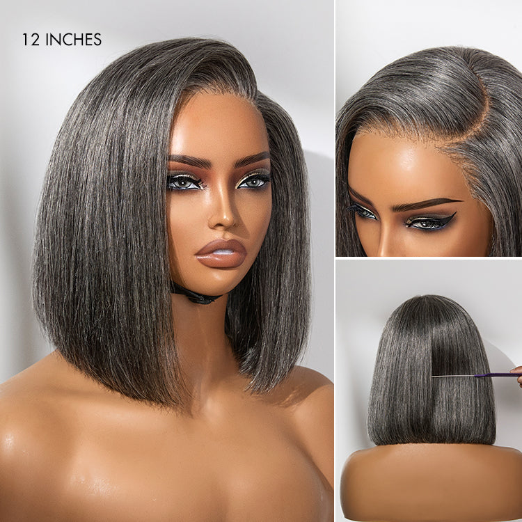 Silky Blunt Cut Bob Snugfit Glueless Minimalist HD Lace Short Wig Pre-Cut Lace
