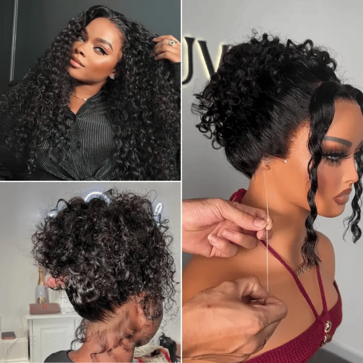 48H Delivery | Water Wave 360 Lace Flexi-Fit Invisi Drawstring Cap Long Wig 100% Human Hair Pre-bleached & Pre-plucked & Pre-Cut Lace