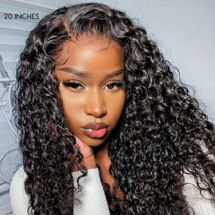 Water Wave Glueless 5x5 Closure Pre-Cut Lace Wet and Wavy Human Hair Wig Breathable Cap