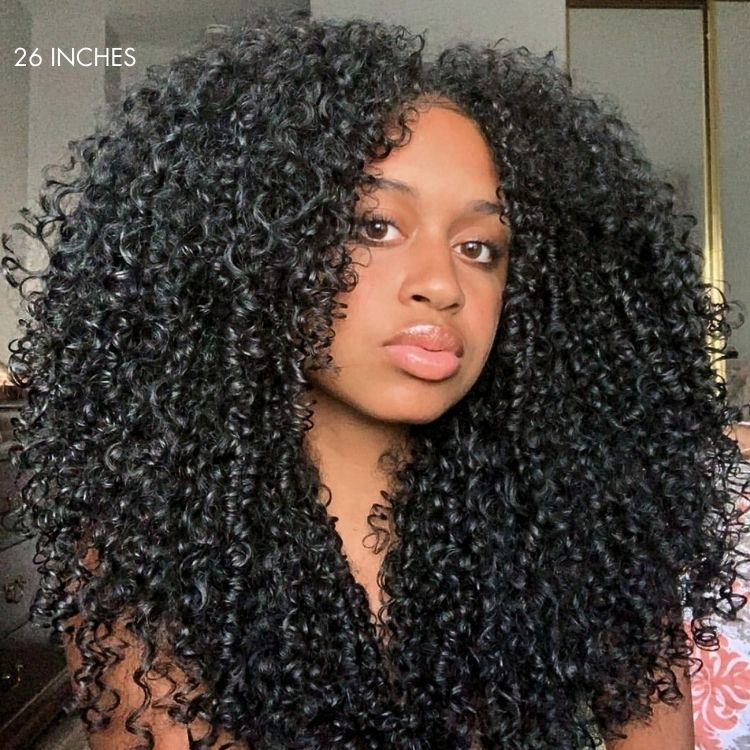 3-In-1 Half Wig 180% Density Kinky Curly / Yaki Straight Glueless Flexi-Fit Drawstring Wig
