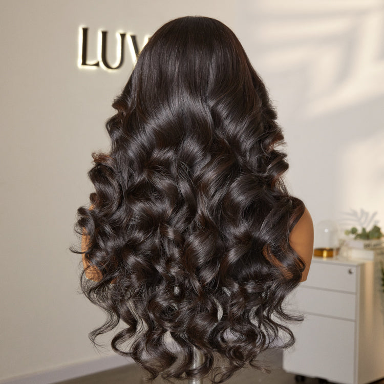Classic and Chic Brown Highlights Loose Body Wave Glueless 5x5 Closure Lace Human Hair Wig - US Only