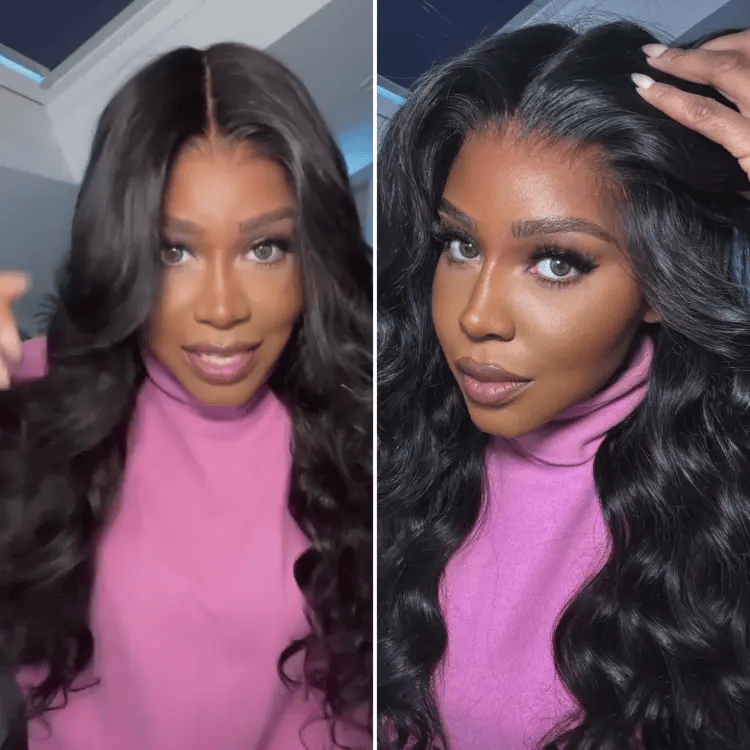 PartingMax Glueless 7x6 Closure HD Lace Loose Body Wave Long Wig Pre-Cut Lace