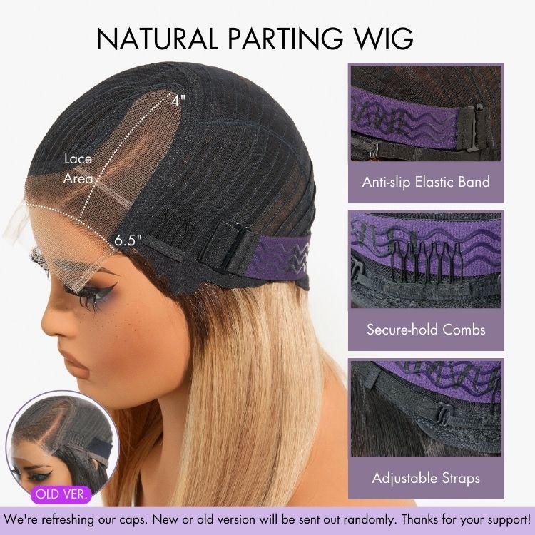 Honey Blonde Highlight Layered Cut Glueless Wig Minimalist HD Lace Human Hair Wig