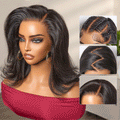48H Delivery | Retro 90s Flip Ends Bob Cut Wig Glueless 13x4 Frontal Lace Human Hair Wig