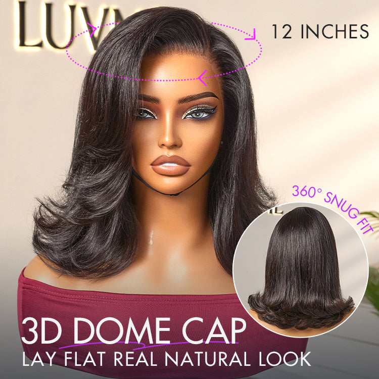 48H Delivery | Retro 90s Flip Ends Bob Cut Wig Glueless 13x4 Frontal Lace Human Hair Wig