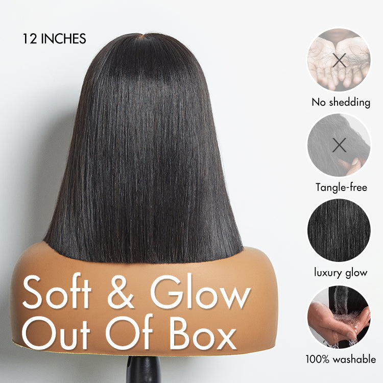 Glueless 4x4 Closure Undetectable HD Lace Bob Wig 100% Human Hair | Pre-bleached Knots - US Only