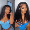 PreMax 180% / 250% Density Water Wave Glueless Flexi-Fit Drawstring 13x4 Frontal Lace Fluffy Curly Wig Pre-Cut Lace