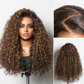 48H Delivery | Luvme All-Day Comfort™ Wig PartingMax Brown Highlights Funmi Curly 7x6 Closure HD Lace Glueless Wig Pre Cut Lace - US Only