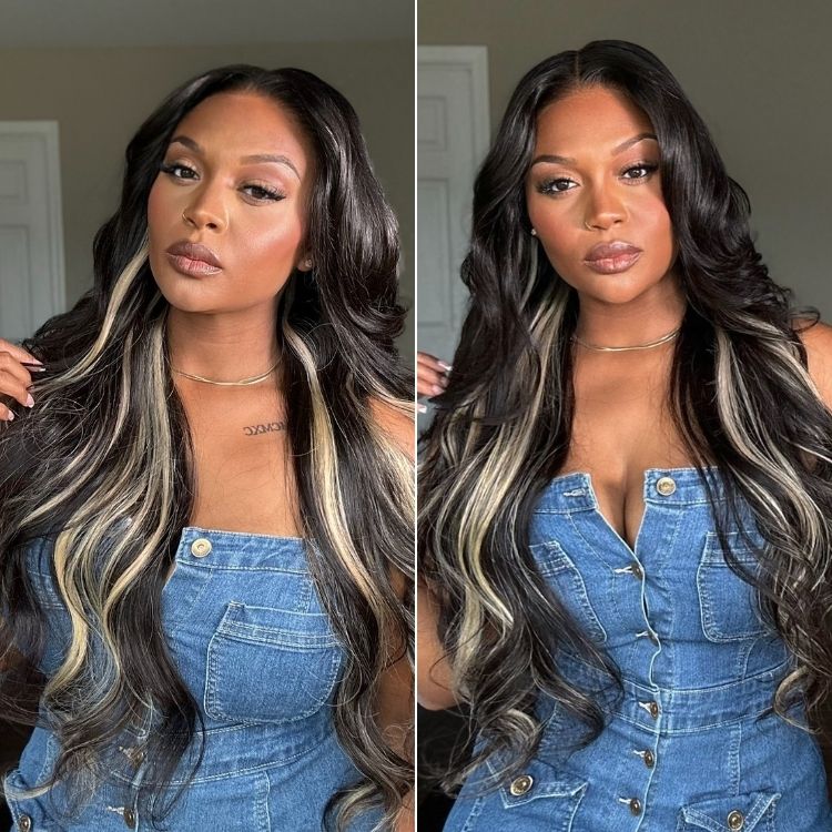 180% Density Platinum Blonde Highlight Loose Body Wave Glueless 7x6 Closure HD Lace Wig Pre-Cut Lace