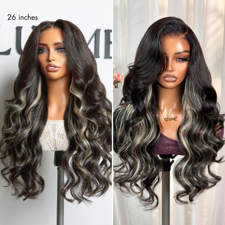 180% Density Platinum Blonde Highlight Loose Body Wave Glueless 7x6 Closure HD Lace Wig Pre-Cut Lace